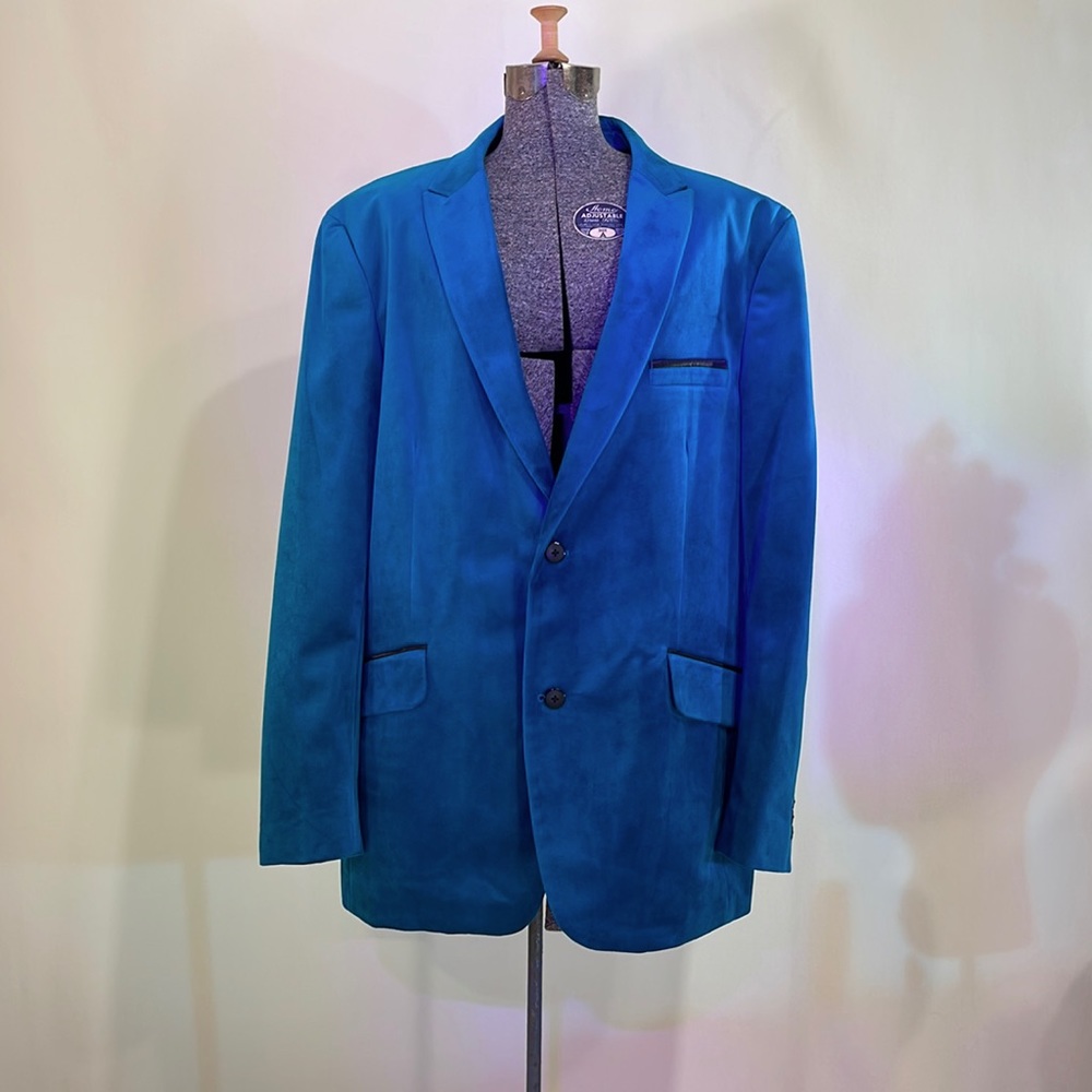 Brand New Alfani True Teal Velvet Evening Jackets for Men XL